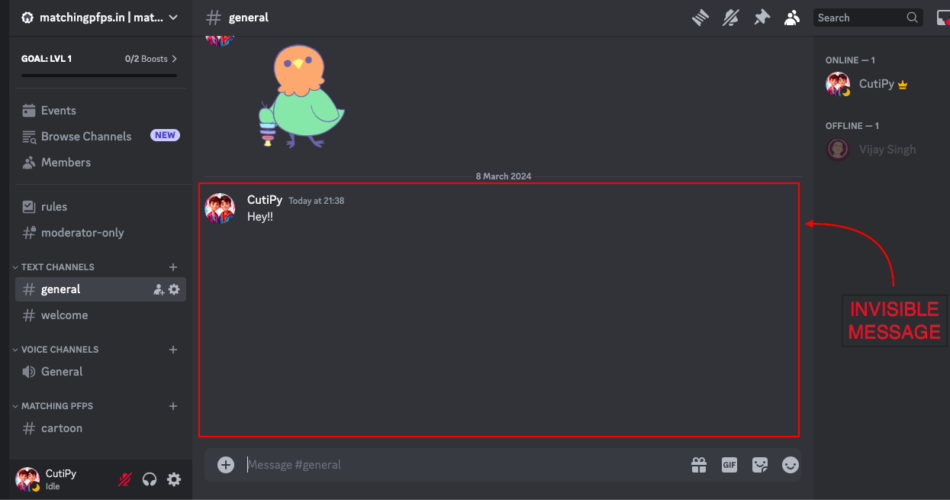 Invisible Messages on Discord