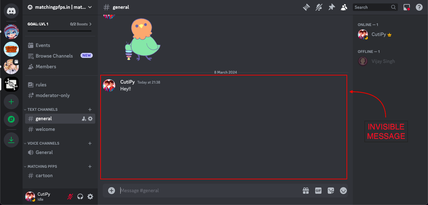 Send Invisible Messages on Discord