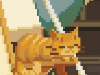 Pixel Sleeping Cat