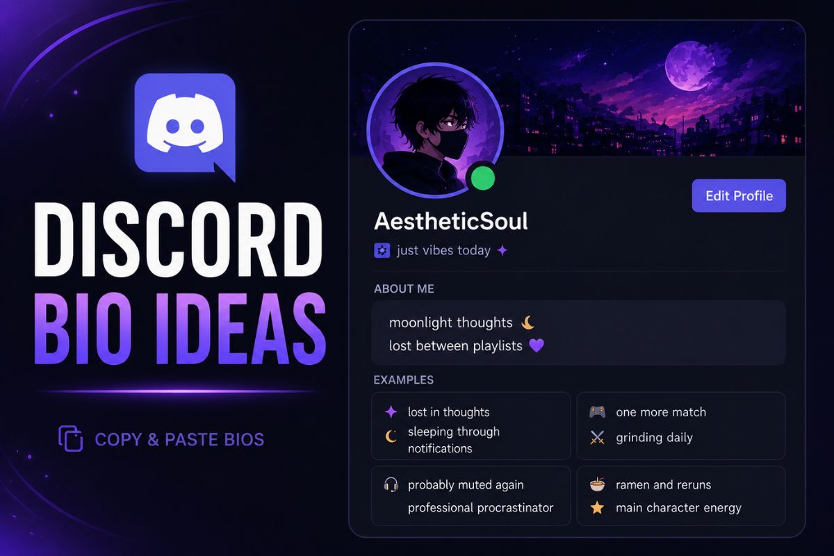 Discord Bio Ideas (Funny, Aesthetic, Gaming &amp; Copy Paste) — PfpFinder.com